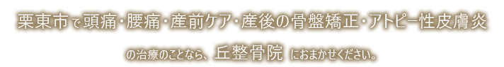 滋賀県栗東市のコアトレーニング・産前産後のケアのことなら、 丘整骨院